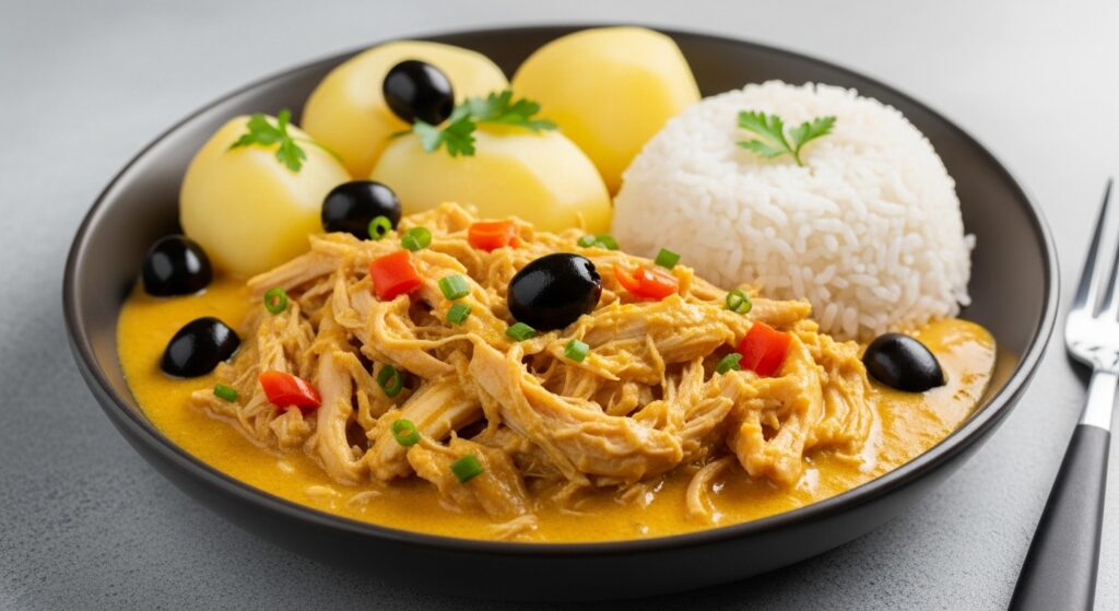 5 Receitas Peruanas Fáceis de Fazer 14 Aji de Gallina – A Cremosa Delicia Peruana