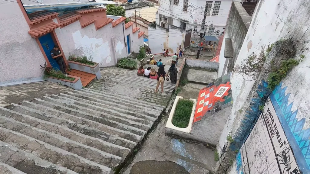Início do passeio na Escadaria Selarón vista de cima