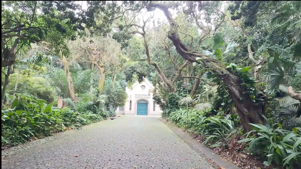 Entrada do Parque Lage, com muita vegetação ao redor